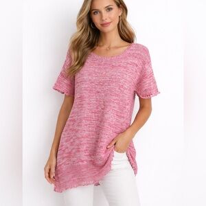 J. Jill | Melange 100% Linen Short Sleeve Tunic Top Size Large